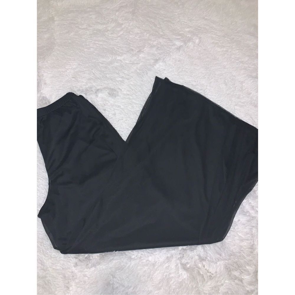 Vintage 90’s Y2K Black Double Layered Chiffon Super‎ Wide Leg Pants Small